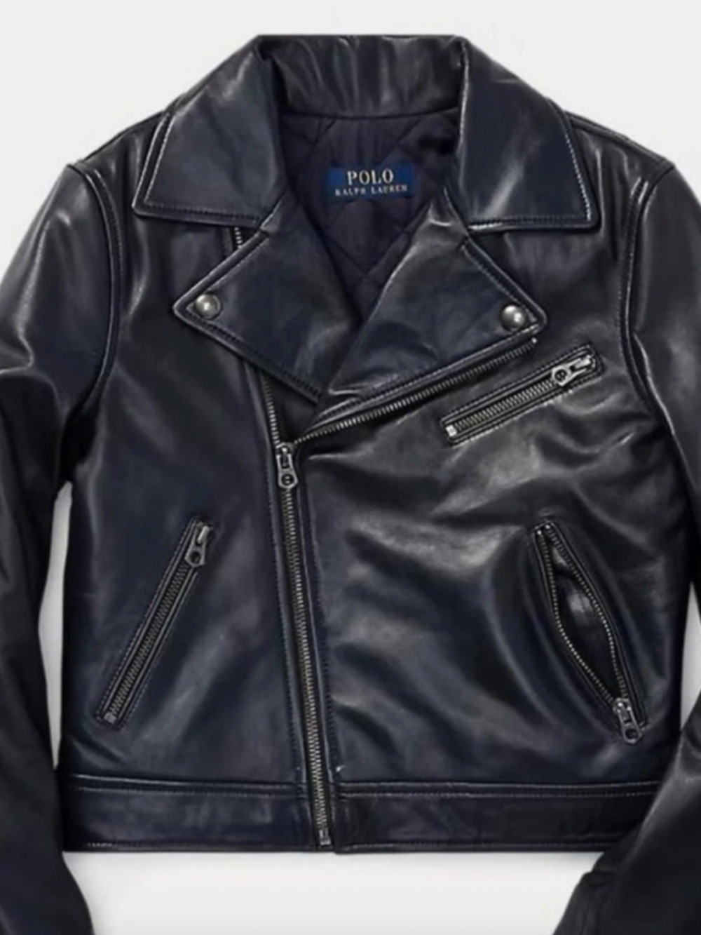 Ralph Lauren Black Leather Jacket. Girl. Size L (13/14)